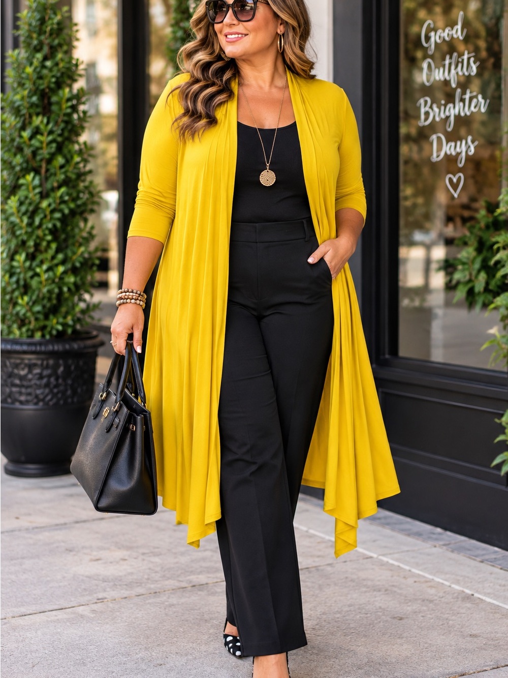 Azules 2X Mustard Long Open-Front Cardigan – NWOT